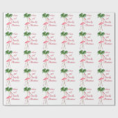 Viel Spaß beim Flamingo am Strand Geschenkpapier (Flach)