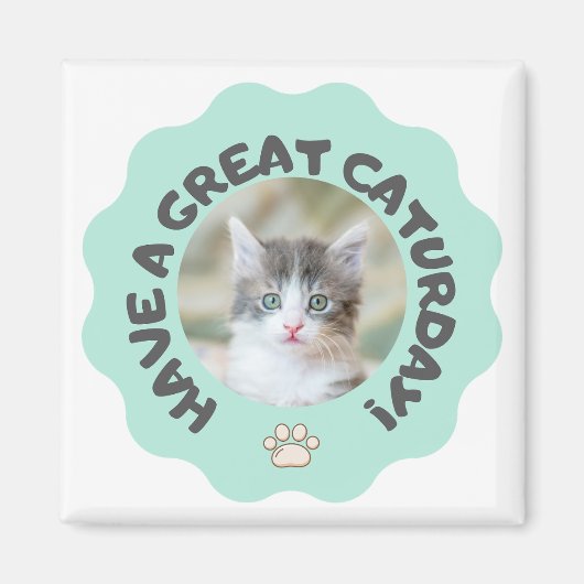 Viel Spaß beim Katurtag! Türkisches Foto Magnet (Vorne)