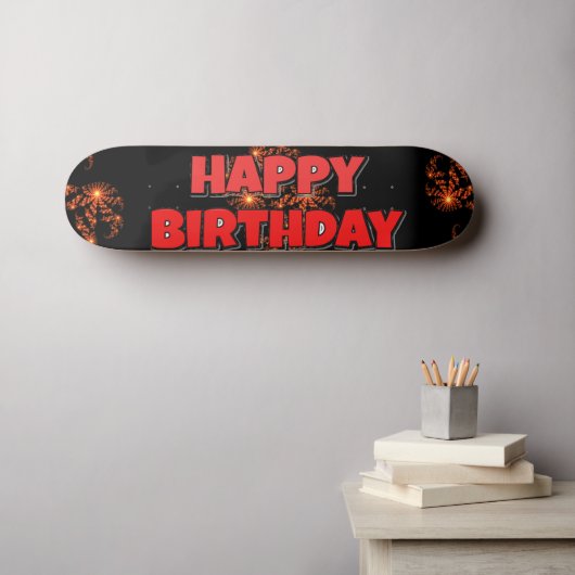 Viel Spaß beim Skaten! Happy Birthday Skateboard (Wandkunst (Horz))