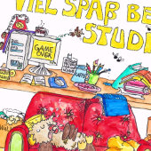 VIEL SPASS BEIM STUDIEREN Grußkarte Karte