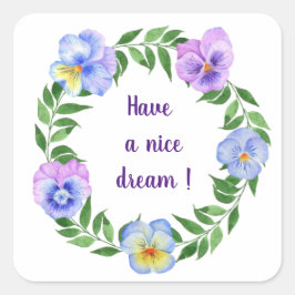 Viel Spaß! Blume Quadratischer Aufkleber