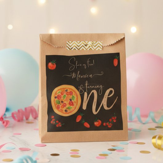 Viel Spaß, erster Pizza-Geburtstag Geschenktütchen