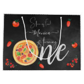 Viel Spaß, erster Pizza-Geburtstag Große Geschenktüte (Rückseite)