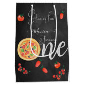 Viel Spaß, erster Pizza-Geburtstag Mittlere Geschenktüte (Rückseite)