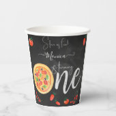 Viel Spaß, erster Pizza-Geburtstag Pappbecher (Vorderseite)