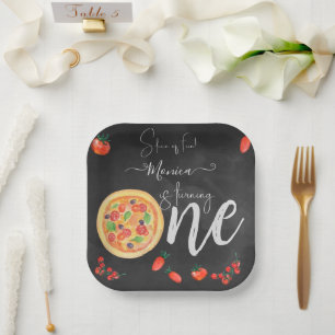 Viel Spaß, erster Pizza-Geburtstag Pappteller
