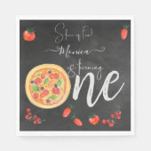 Viel Spaß, erster Pizza-Geburtstag Serviette (Vorderseite)