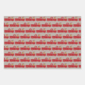 Viel Spaß mit dem kleinen Weihnachtswagen Geschenkpapier Set (Vorderseite)