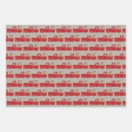 Viel Spaß mit dem kleinen Weihnachtswagen Geschenkpapier Set