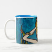 "Viel Wasser" Tasse, blau Zweifarbige Tasse (Links)