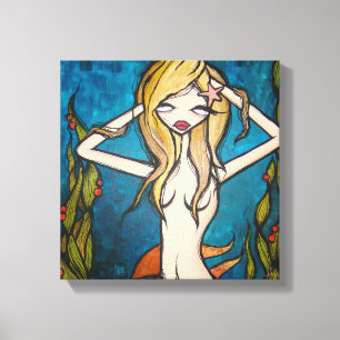 "Viel Wasser" wickelte Leinwand, 12" X12 " ein Leinwanddruck