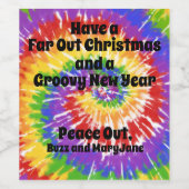 "Viel Weihnachten" Hippie-Gefärbte Krawatte Zeichn Weinetikett (Einzelnes Label)