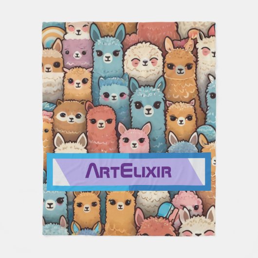 Viele Alpaca Llama Fleecedecke (Vorderseite)