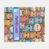 Viele Alpaca Llama Fleecedecke (Vorderseite (Horizontal))