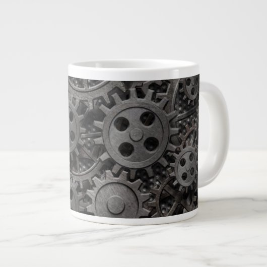 Viele alte rohe Metallgänge oder Maschinenteile Jumbo-Tasse (Vorderseite Rechts)