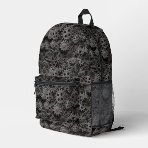 Viele alte rostige Metallgewerke oder Maschinentei Bedruckter Rucksack
