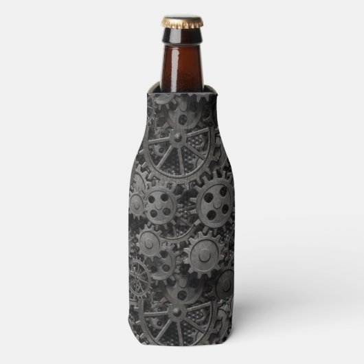 Viele alte rostige Metallgewerke oder Maschinentei Flaschenkühler (Flaschenvorderseite)