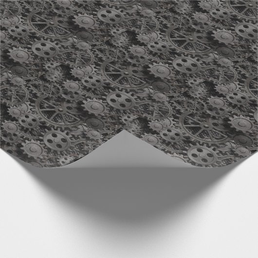 Viele alte rostige Metallgewerke oder Maschinentei Geschenkpapier (Ecke)