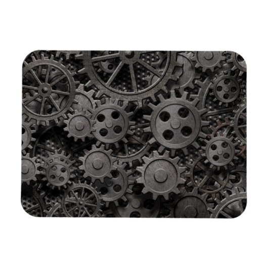 Viele alte rostige Metallgewerke oder Maschinentei Magnet (Horizontal)