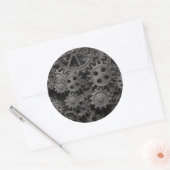 Viele alte rostige Metallgewerke oder Maschinentei Runder Aufkleber (Umschlag)