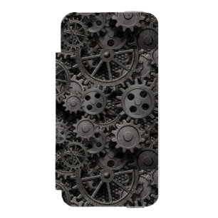 Viele alte rostige Metallzahnräder oder Maschinent Incipio Watson™ iPhone 5 Geldbörsen Hülle