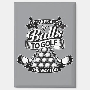 Viele Bälle - lustiger Golf Magnet