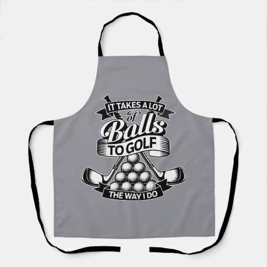 Viele Bälle - lustiger Golf Schürze (Vorderseite)