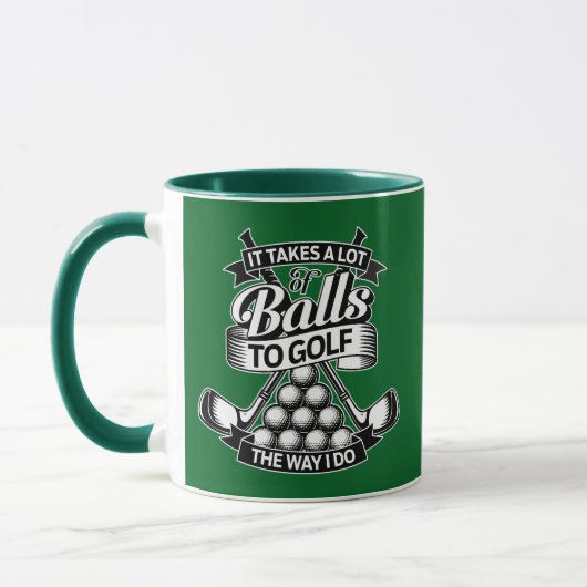Viele Bälle - lustiger Golf Tasse (Links)