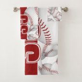 Viele Baseballs benutzerdefinierter Spieler und Te Badhandtuch Set (Insitu)