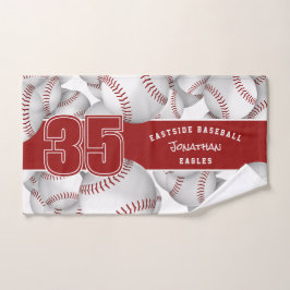 Viele Baseballs benutzerdefinierter Spieler und Te Handtuch