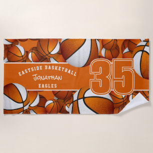 Viele Basketball-Athleten Mannschaftsnamen orange  Strandtuch