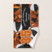 Viele Basketbälle schwarz-orange Teamfarben Handtuch (Handtuch)