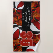 Viele Basketballs Teamgeist Geschenke rot schwarz Strandtuch (Vorderseite)