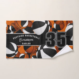 Viele Basketballsportarten Schwarz-weiße Teamfarbe Handtuch