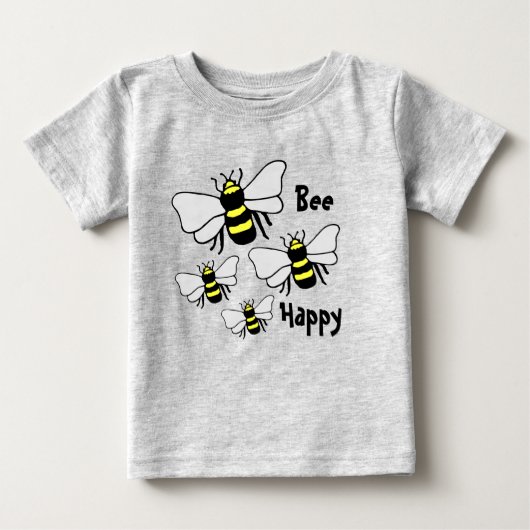 Viele Bienen-"Bienen-glückliches" Baby T-shirt (Vorderseite)