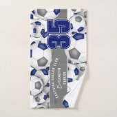 Viele blau-graue Fußballbälle Teamgeist Geschenke Handtuch (Handtuch)