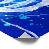 Viele blaue Quallen schwimmen unter Wasser. Seamle Poster (Ecke)