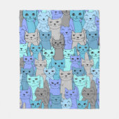 Viele Blue Cats Design Fleecedecke (Vorderseite)