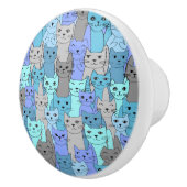 Viele Blue Cats Design Keramik Knoblauch oder Pull Keramikknauf (Rechts)