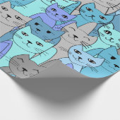 Viele Blue Cats Design Wrapping Paper Roll Geschenkpapier (Ecke)