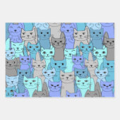 Viele Blue Cats Design Wrapping Paper Set Geschenkpapier Set (Vorderseite 3)