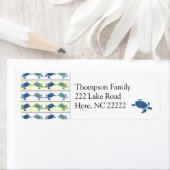 Viele Blue Turtles Rücksendeadressen-Aufkleber (Insitu)