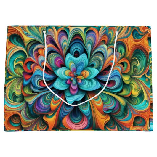 Viele Blume abstraktes Design Große Geschenktüte (Vorderseite)