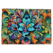 Viele Blume abstraktes Design Große Geschenktüte (Rückseite)