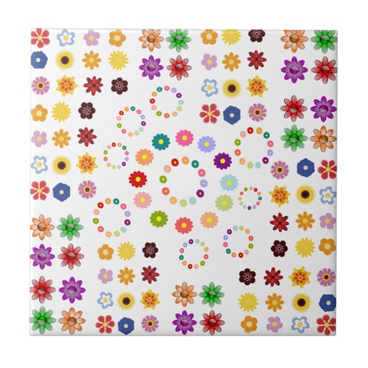 Viele Blume Fliese (Vorderseite)