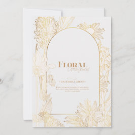 Viele Blume mit goldener Linie. Einladung
