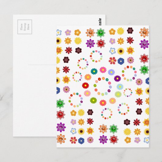 Viele Blume Postkarte (Vorne/Hinten)