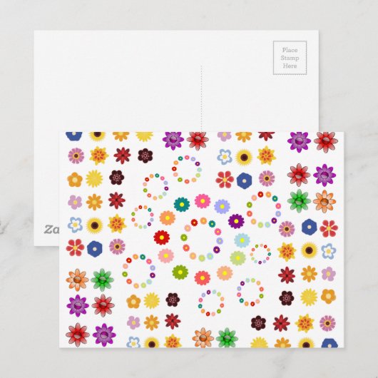 Viele Blume Postkarte (Vorne/Hinten)