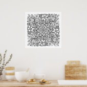 Viele Blumen zum Ausmalen Poster (Küche)