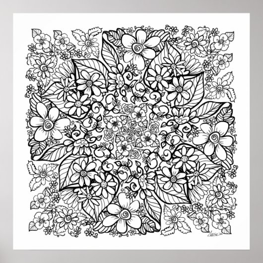Viele Blumen zum Ausmalen Poster (Vorne)